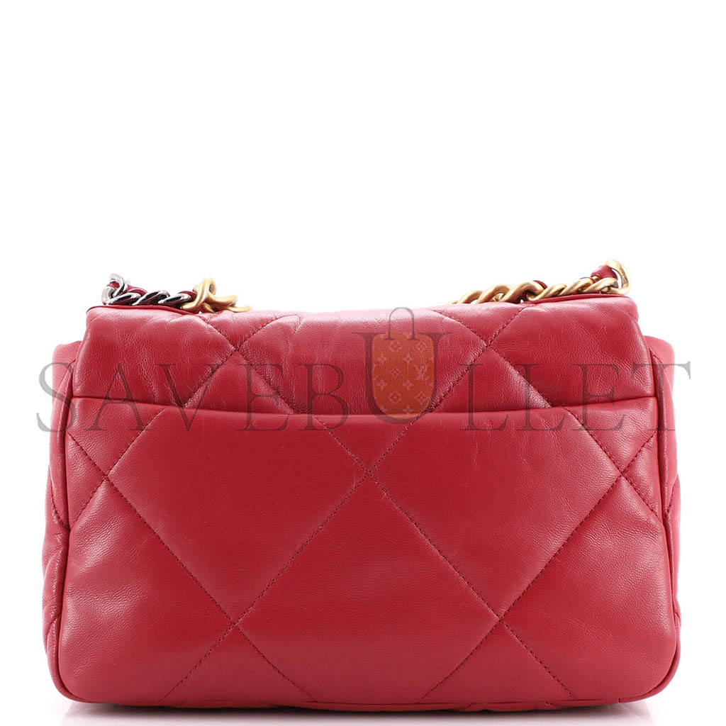 Ch*el 19 flap bag quilted leather as1160 (26*16*9cm)
